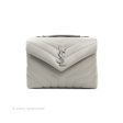 Saint Laurent Loulou Small Bag Light Grey Silver Hardware Online Hot Sale