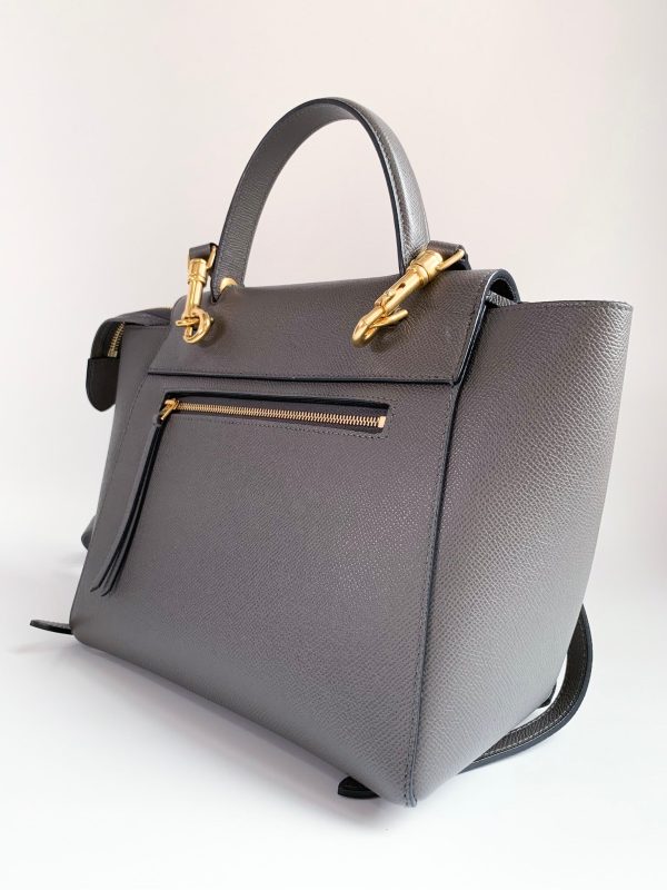 Celine Baby Grained Calfskin Micro Belt Bag Grey For Discount